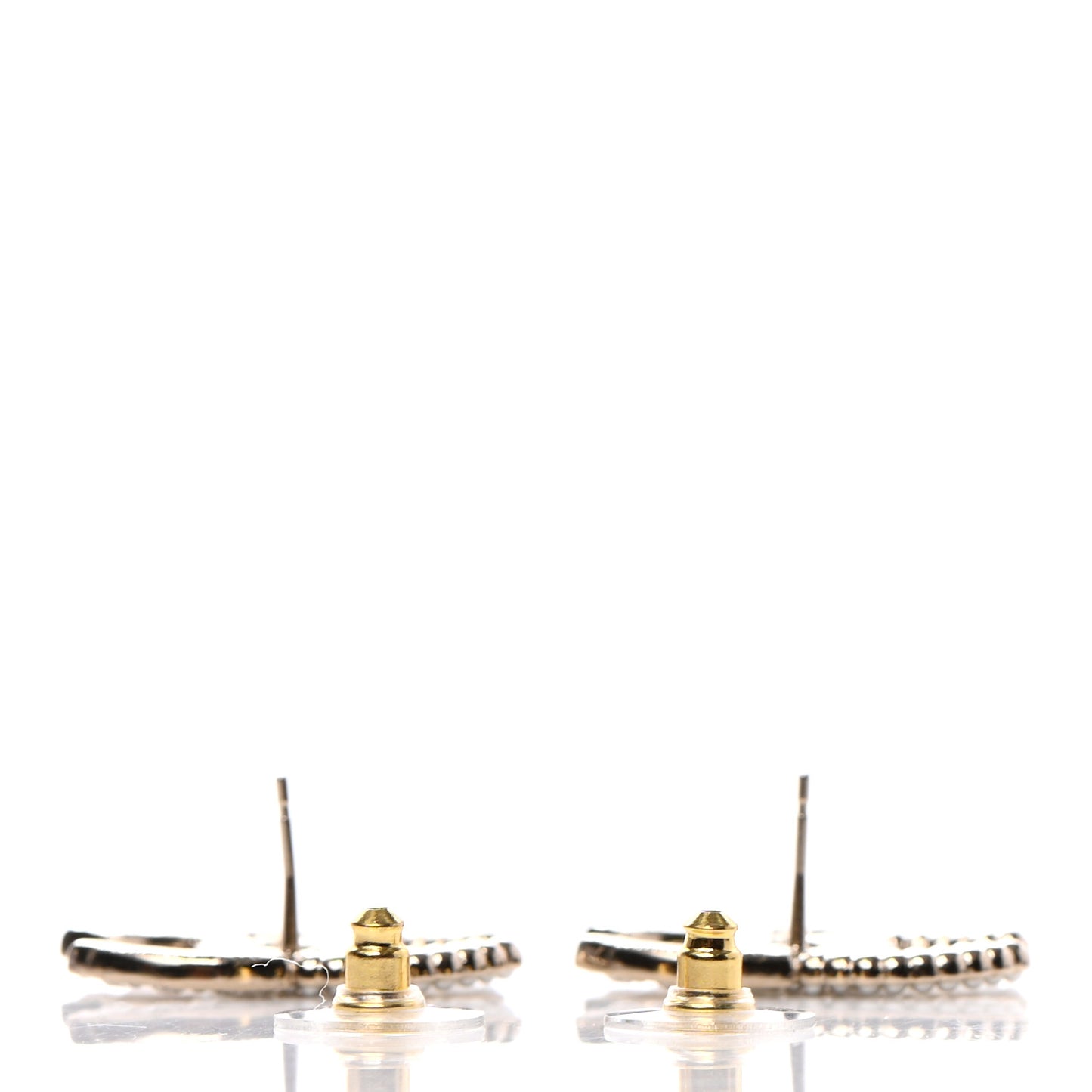 Crystal Pearl CC Large Earrings Gold
