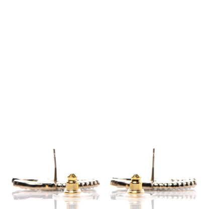 Chanel Crystal Pearl CC Large Earrings Gold 3 of 4