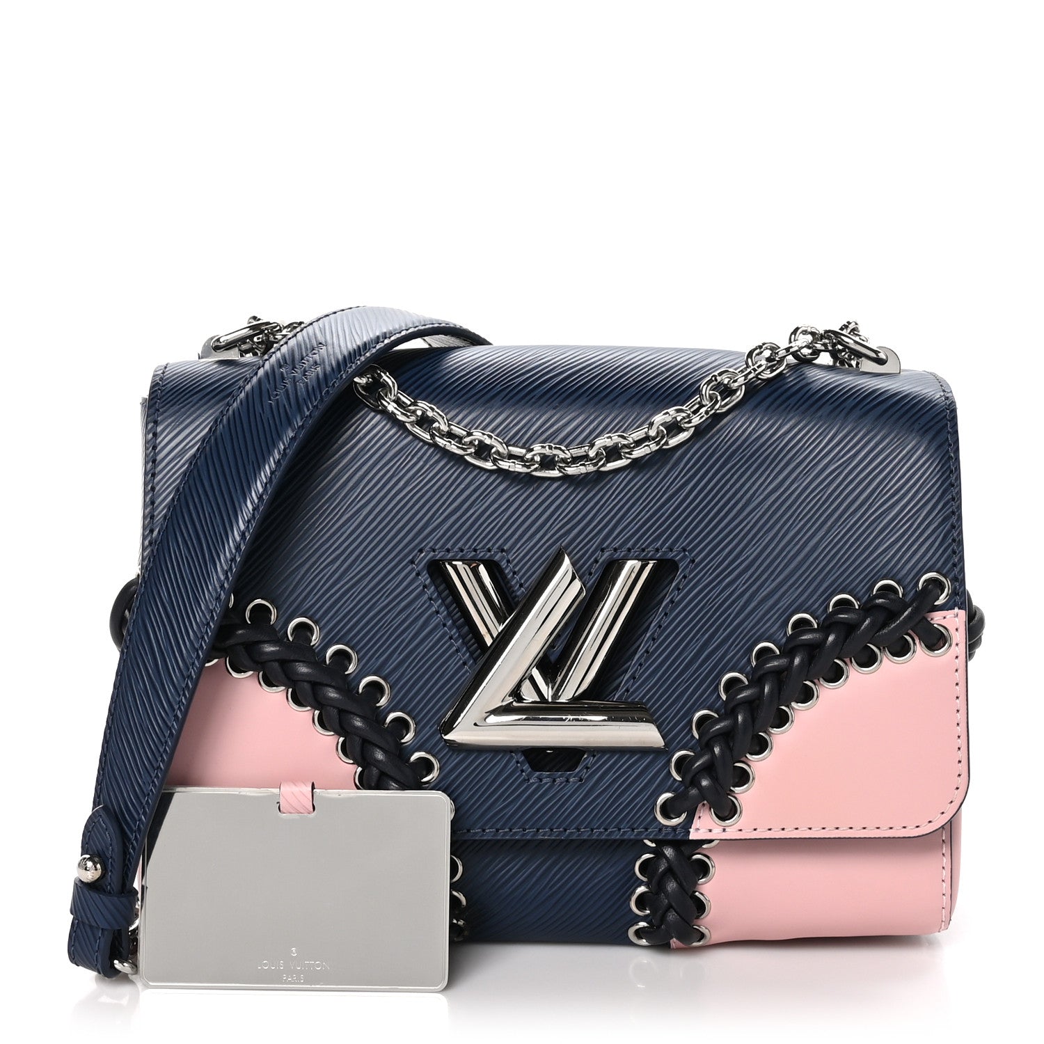 Louis Vuitton Epi Braided Twist Shoulder Bag MM Navy Rose Ballerine 2 of 11