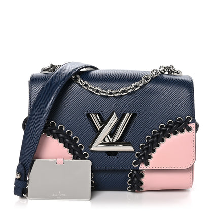 Louis Vuitton Epi Braided Twist Shoulder Bag MM Navy Rose Ballerine 2 of 11
