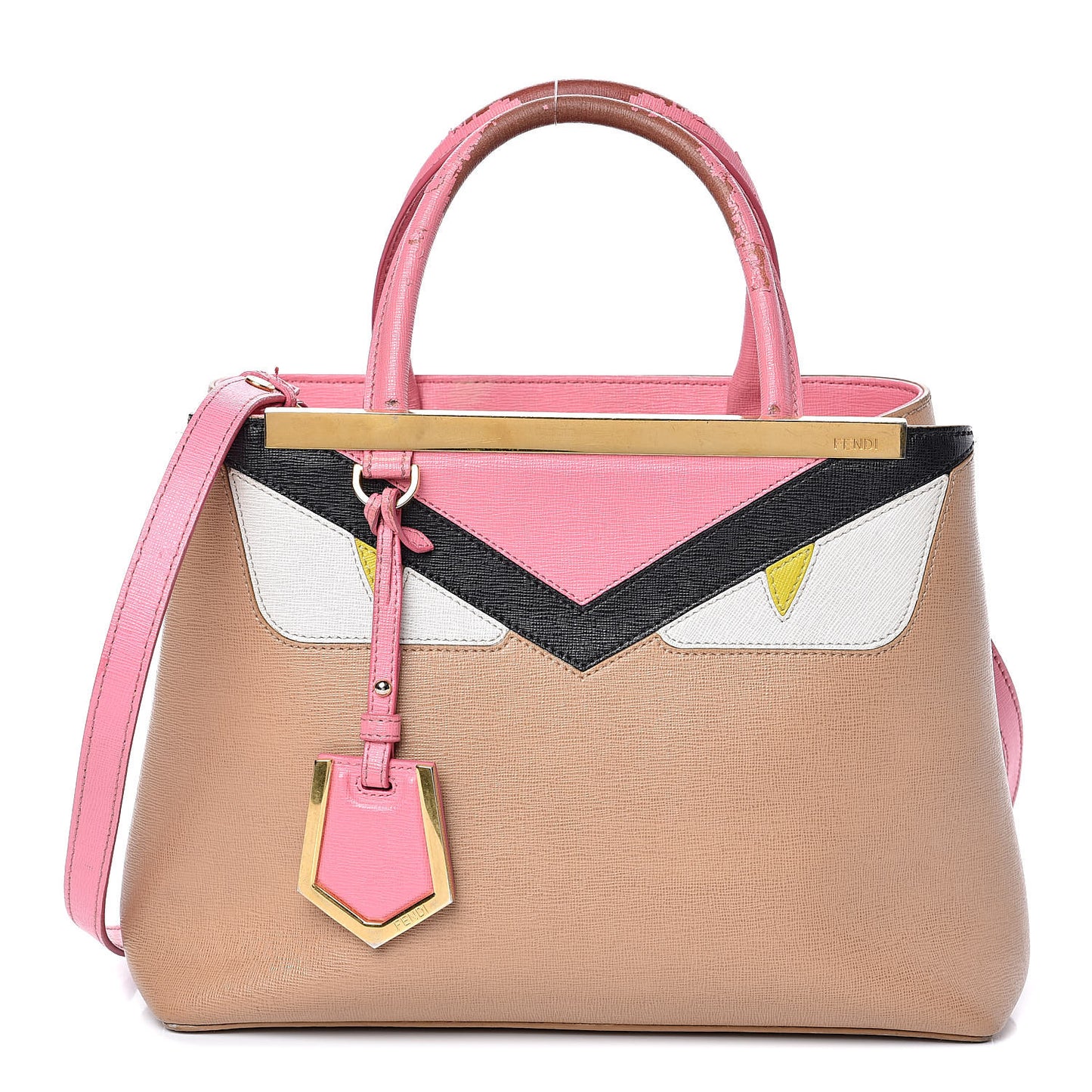 Vitello Elite Monster Petite 2Jours Tote Cuoio Lollypop Multicolor