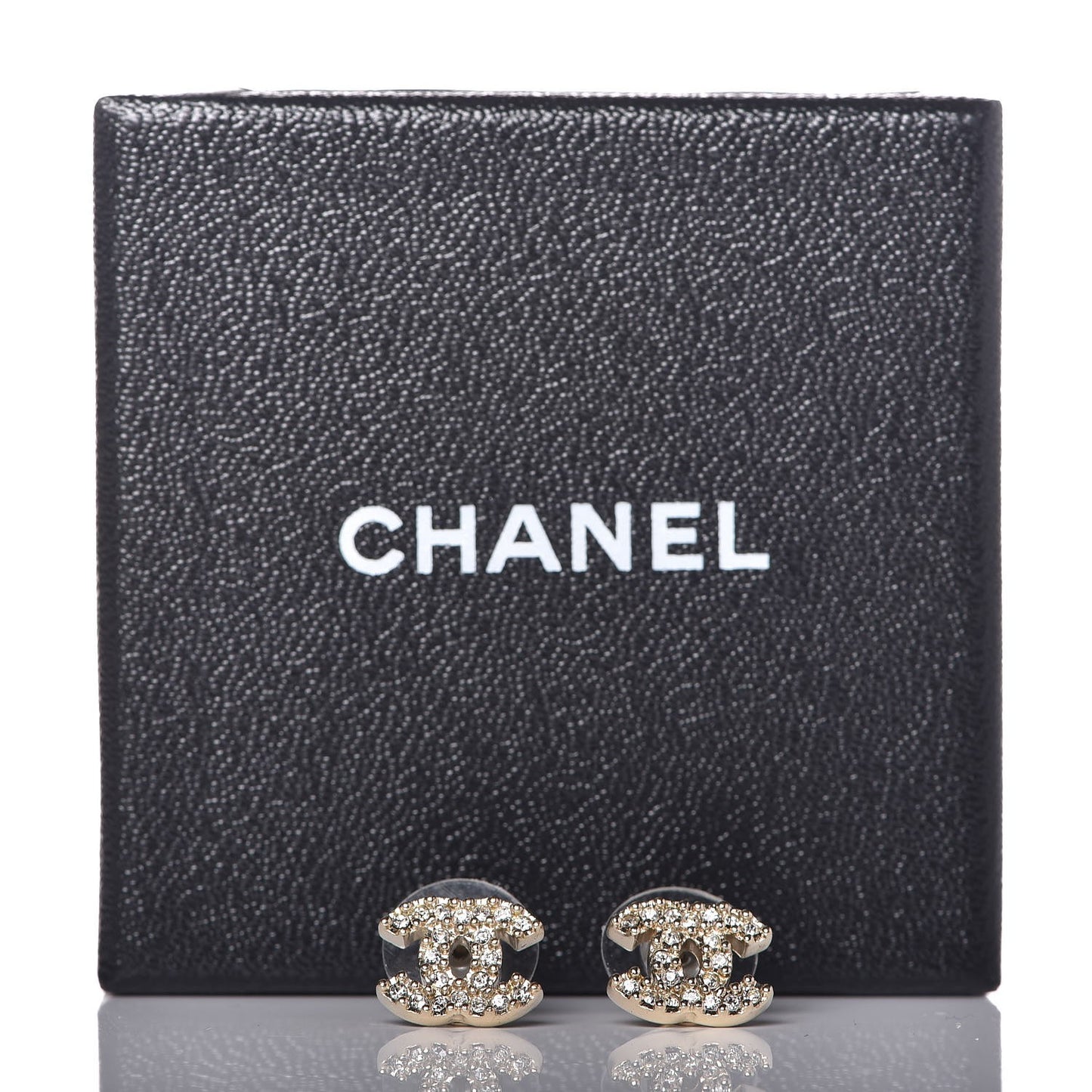 Crystal CC Earrings Light Gold