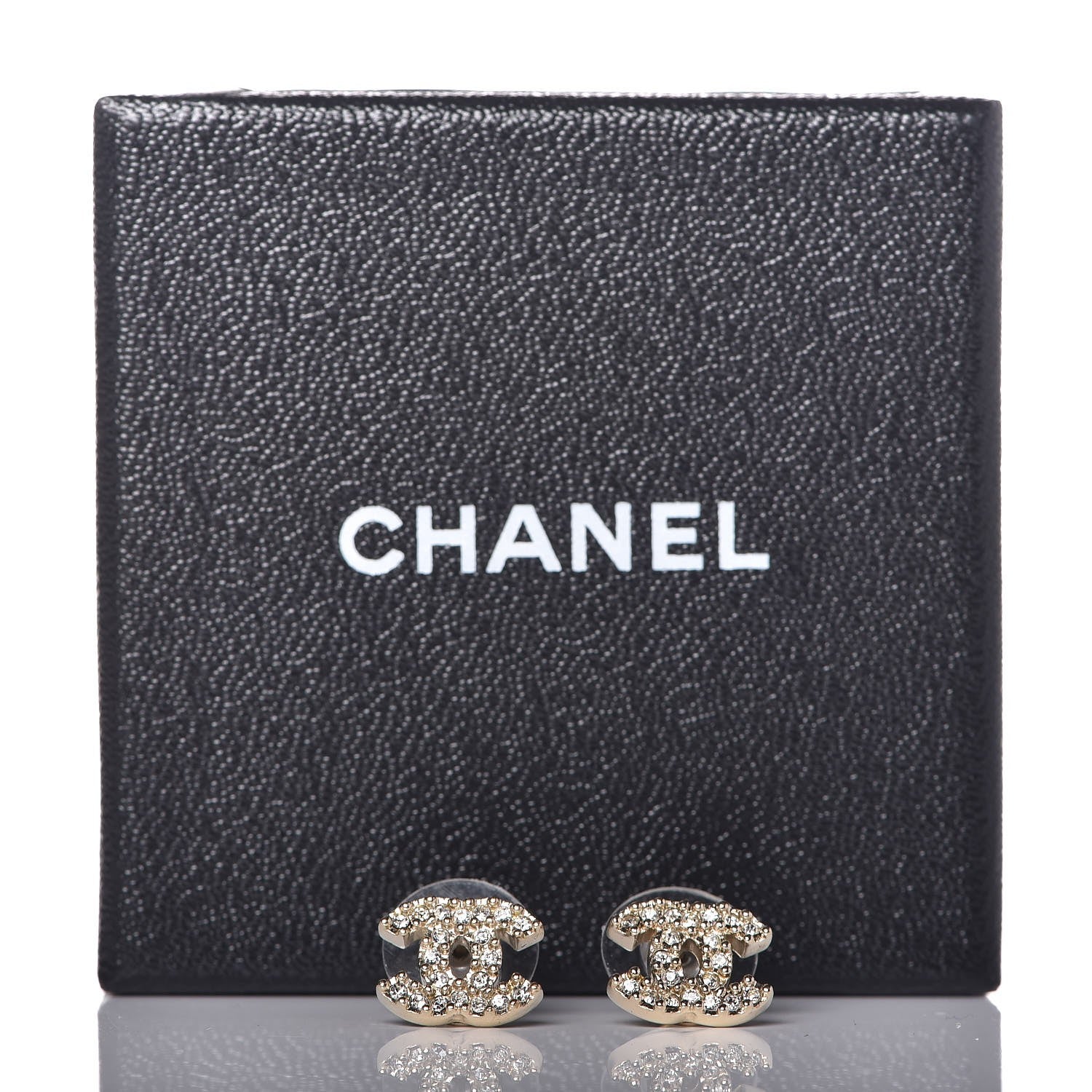 Chanel Crystal CC Earrings Light Gold 5 of 5
