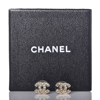 Chanel Crystal CC Earrings Light Gold 5 of 5