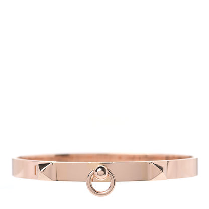 Hermes 18K Rose Gold PM Collier De Chien Bracelet SH 1 of 5