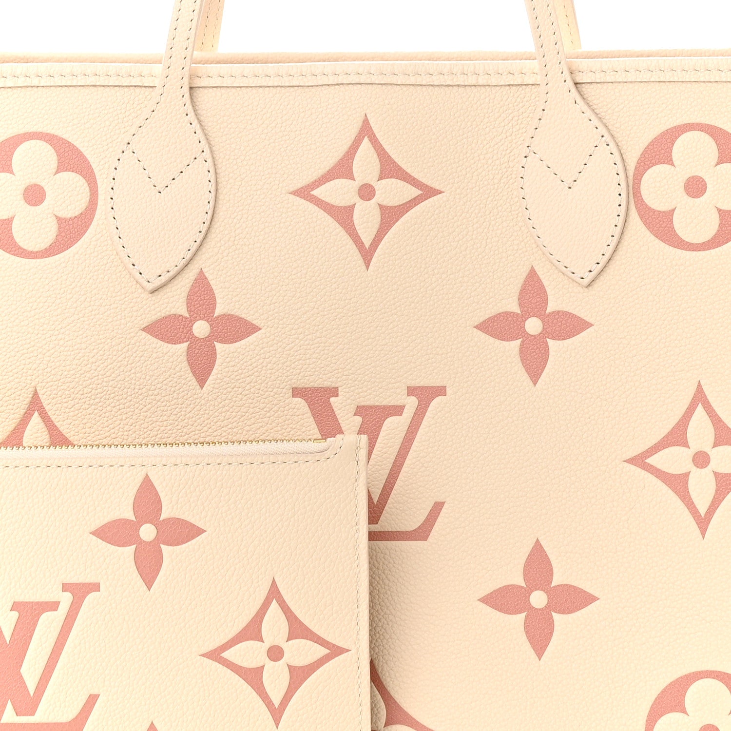 Louis Vuitton Empreinte Monogram Giant Neverfull MM Creme Rose Trianon 6 of 9