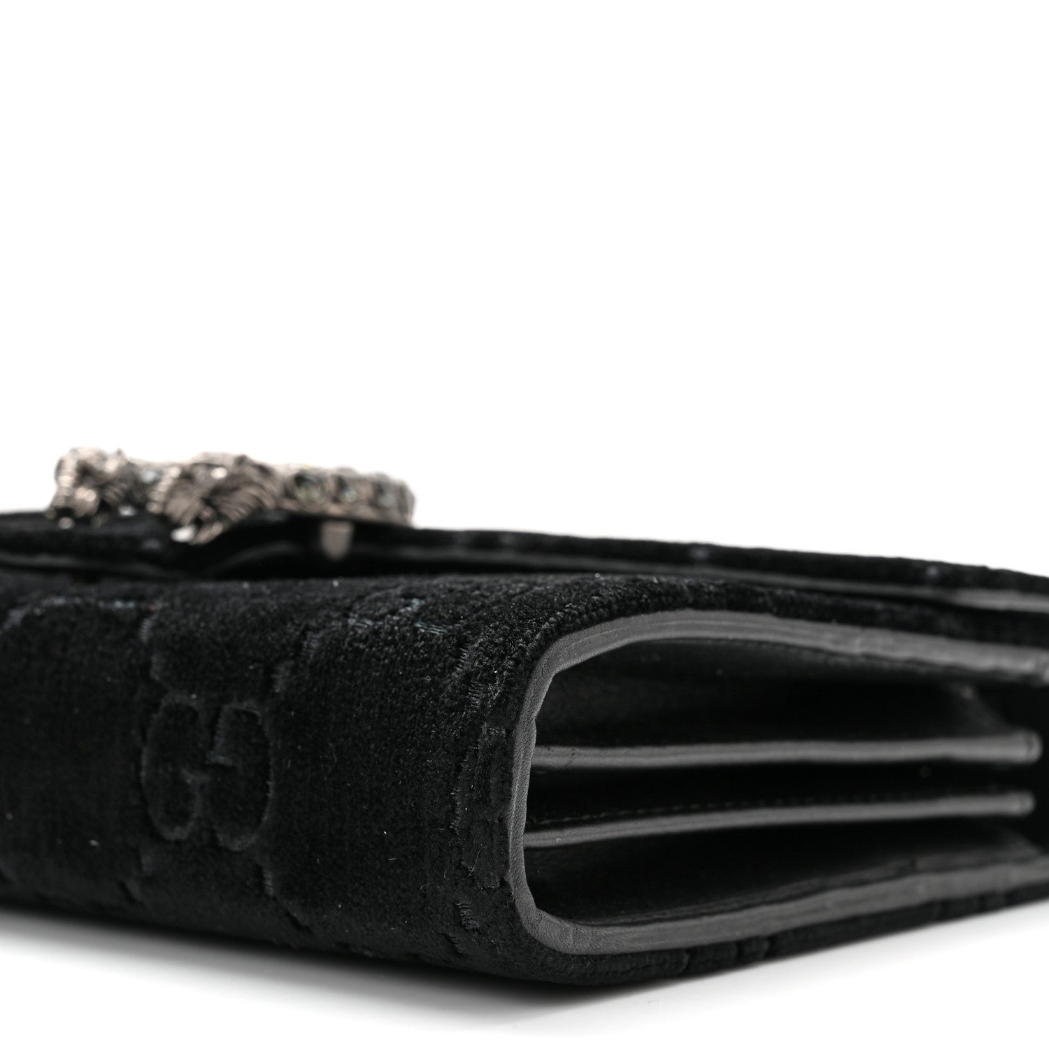 Gucci Velvet GG Monogram Mini Dionysus Chain Wallet Black 10 of 11