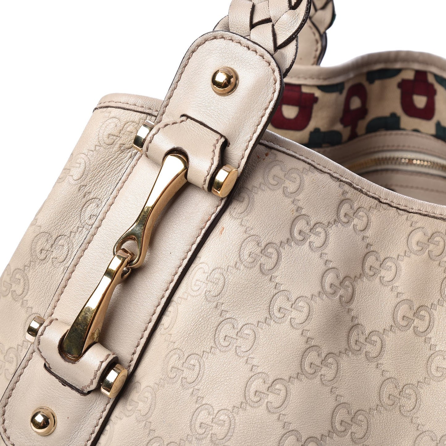 Guccissima Medium Pelham Shoulder Bag Off White