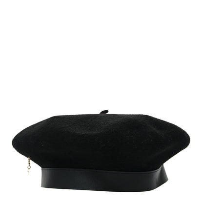 Hermes Merinos Wool Felt Felicity Beret Hat 57 Black 5 of 7