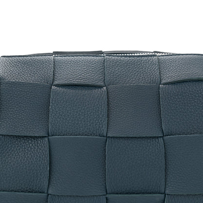 Bottega Veneta Grained Calfskin Maxi Intrecciato Brick Cassette Bag Deep Blue 8 of 11
