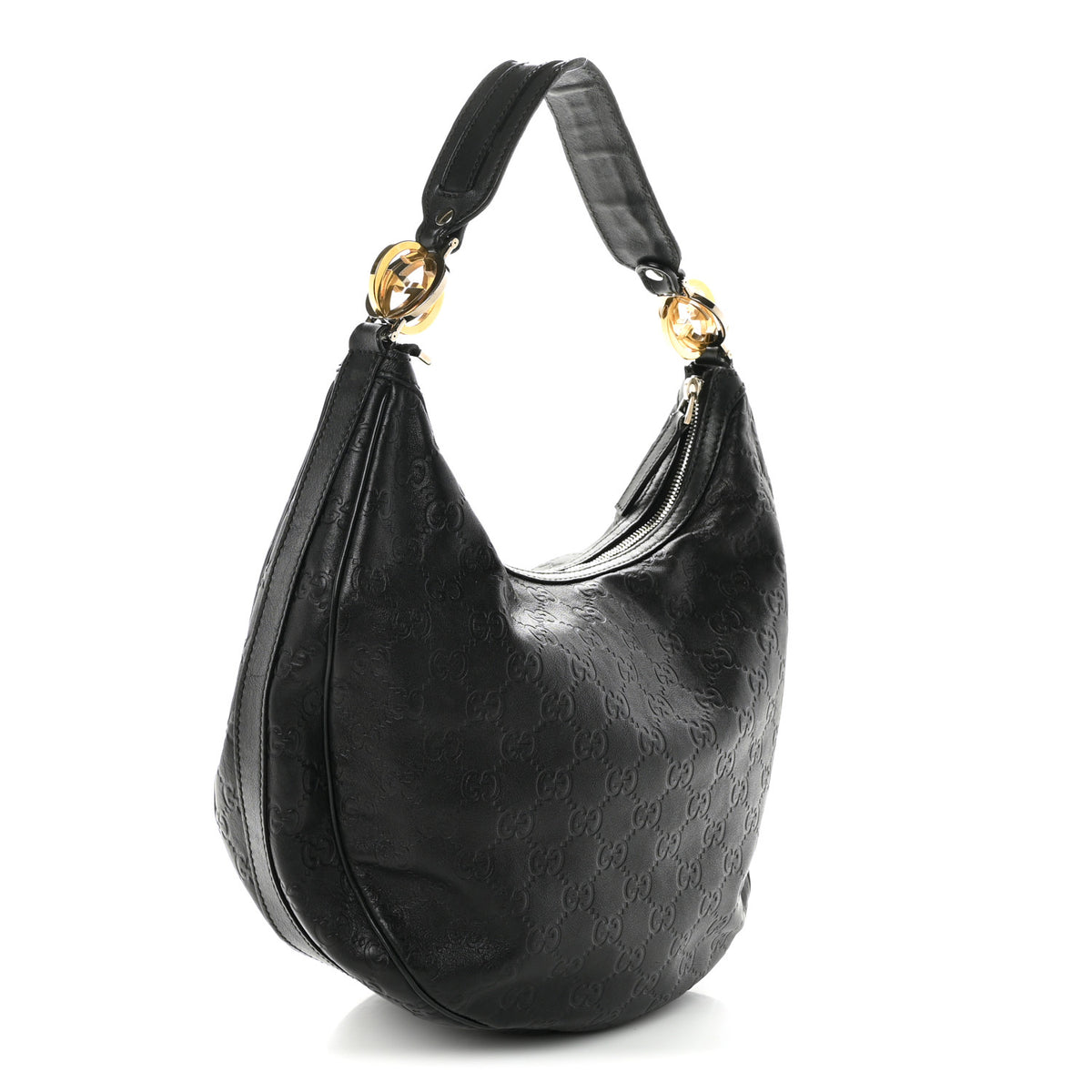 Gucci Guccissima Medium GG Twins Hobo Black 3 of 10