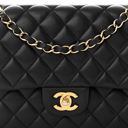 Chanel Lambskin Quilted Medium Double Flap Black 8 of 10