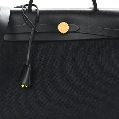 Hermes Military Toile Vache Hunter Herbag Zip Retourne 31 PM Black 9 of 11
