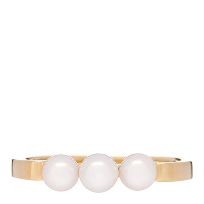 Mikimoto 18K Yellow Gold Akoya Pearl Three Pearl Ring 49 5 1 of 6