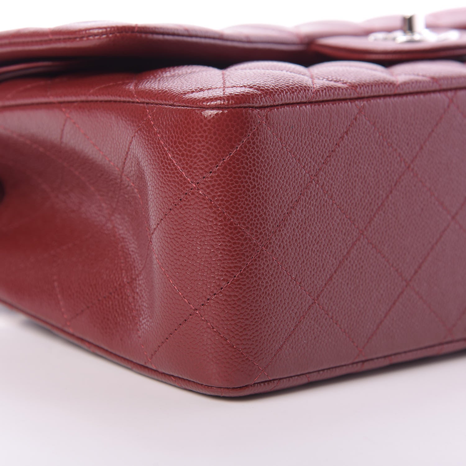 Chanel Caviar Quilted Jumbo Double Flap Dark Red 10 of 12