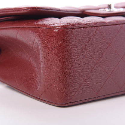 Chanel Caviar Quilted Jumbo Double Flap Dark Red 10 of 12