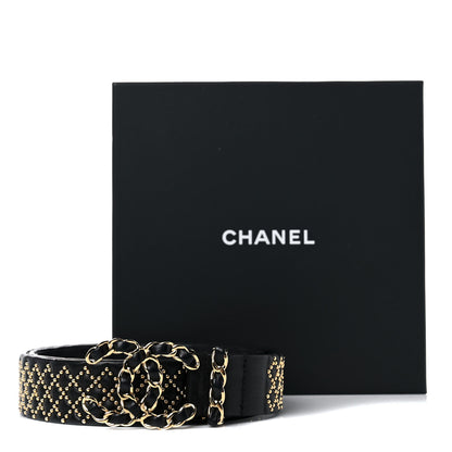 Chanel Lambskin Studded CC Chain Belt 80 32 Black 7 of 7