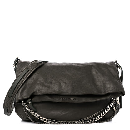 Jimmy Choo Soft Vachetta Small Biker Saddle Chain Satchel Green 1 of 20