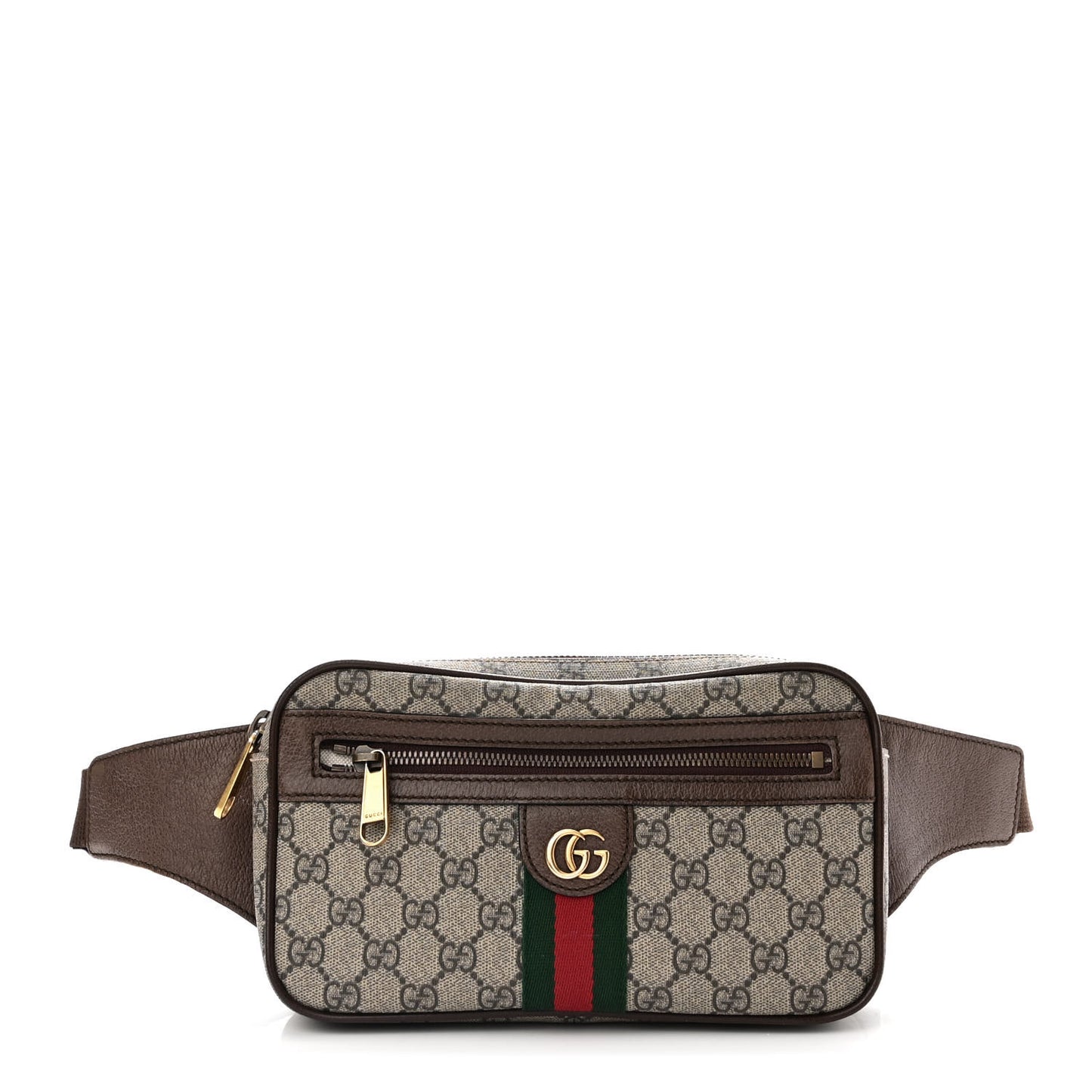 Soft GG Supreme Monogram Medium Ophidia Belt Bag Dark Brown