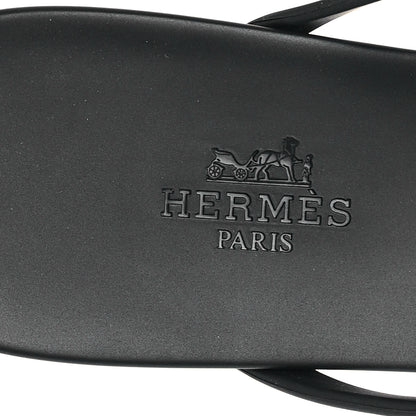 Hermes Rubber Womens Egerie Sandals 38 Black 8 of 10