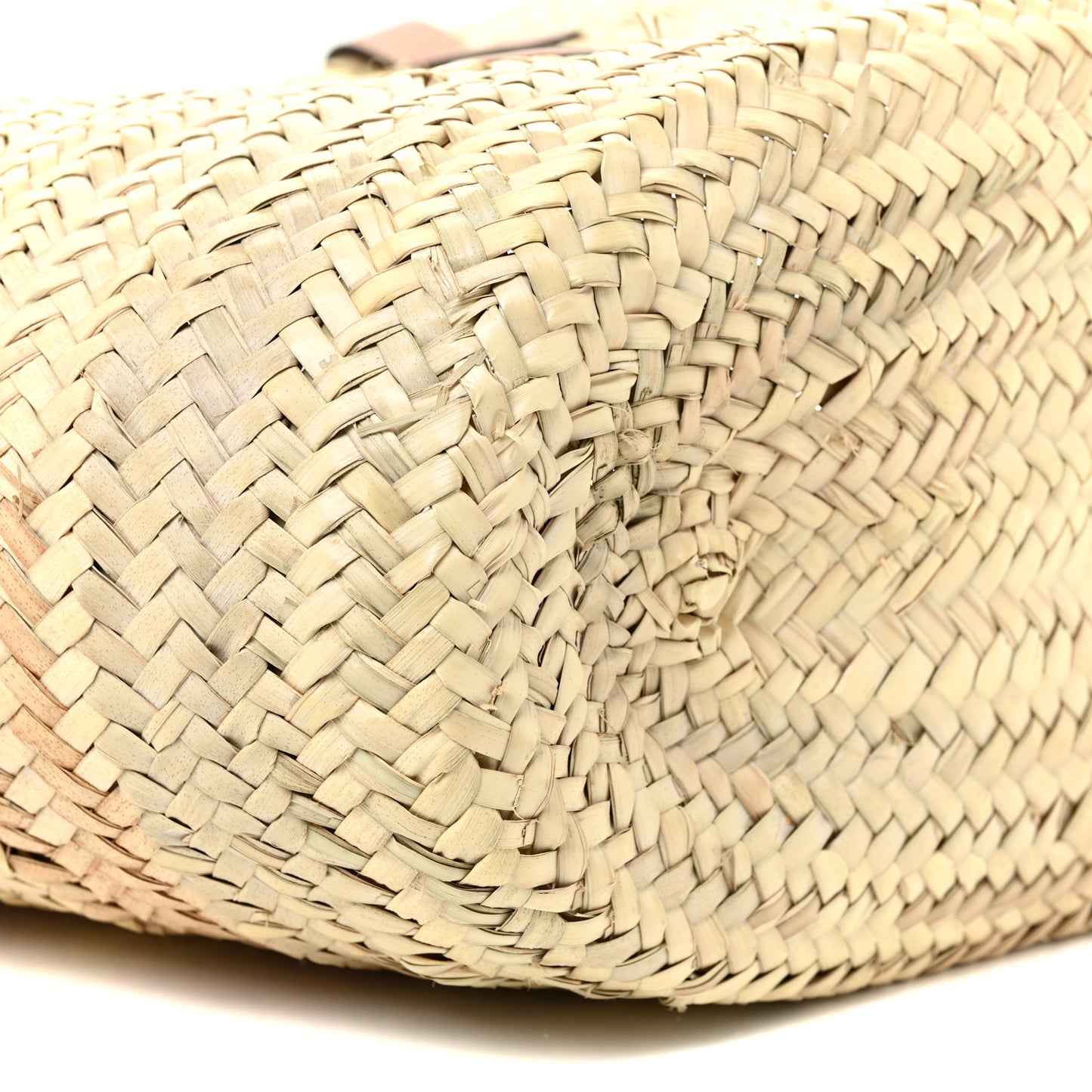Raffia Calfskin Triomphe Medium Panier Tan