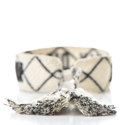 Christian Dior Woven Cotton J'Adior Friendship Bracelet White Black 3 of 4