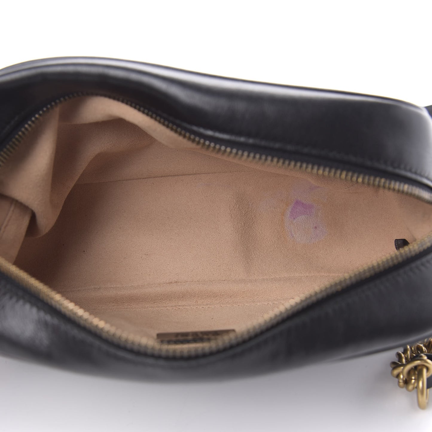 Calfskin Matelasse Small GG Marmont Chain Shoulder Bag Black