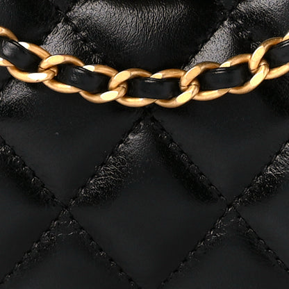 Chanel Shiny Aged Calfskin Quilted Nano Kelly Shopper Black 8 of 10
