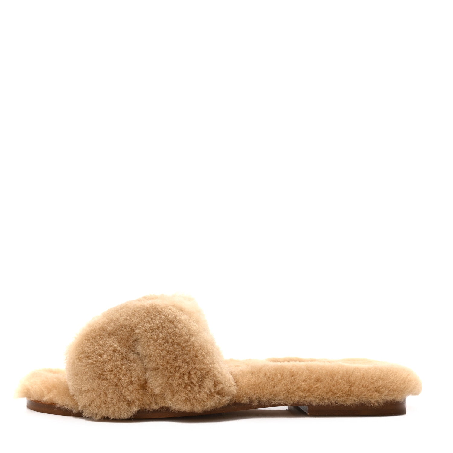 Hermes Woolskin Oran Sandals 36.5 Beige Argile 1 of 8