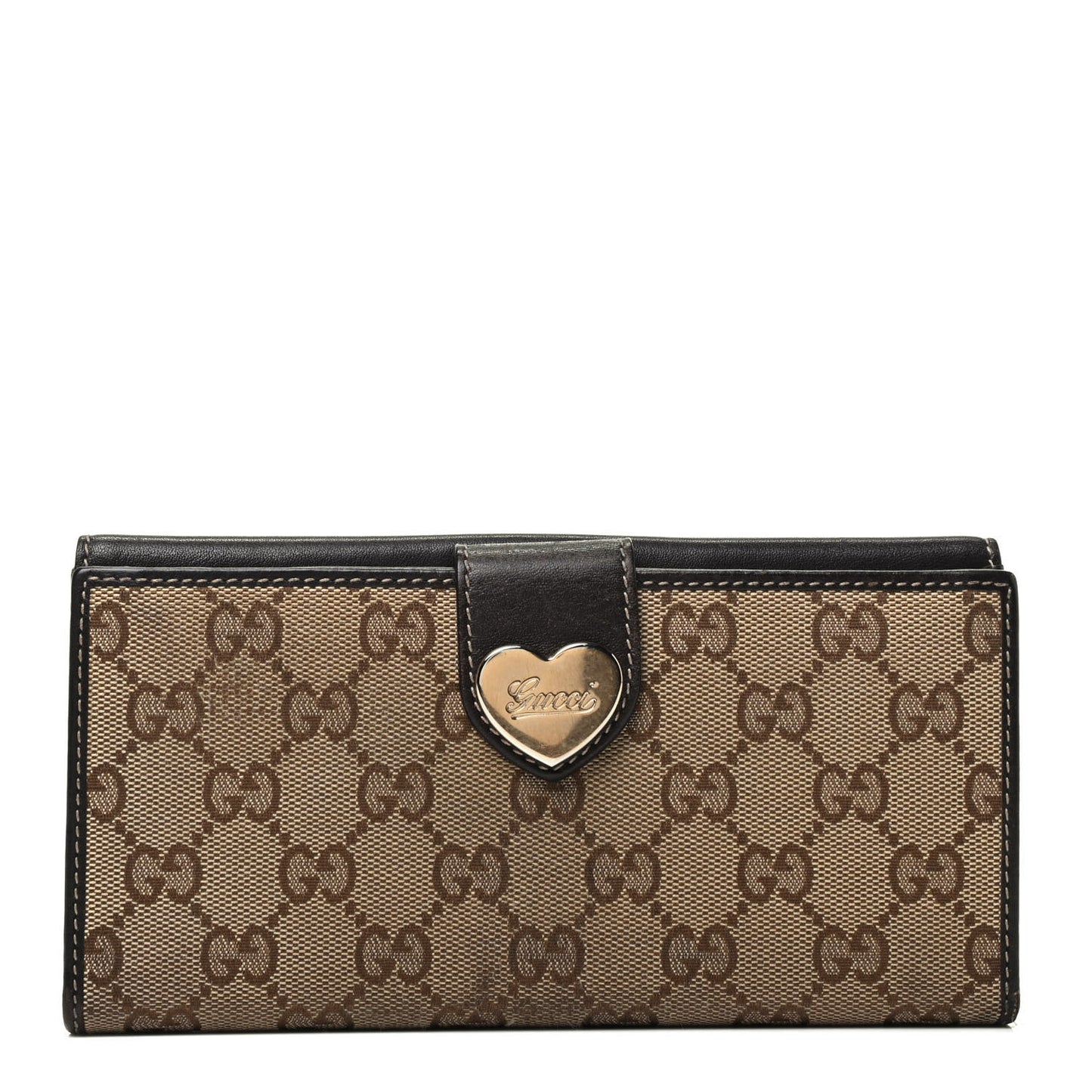 Monogram Heart Continental Wallet Dark Brown