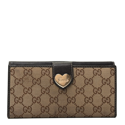 Gucci Monogram Heart Continental Wallet Dark Brown 1 of 7