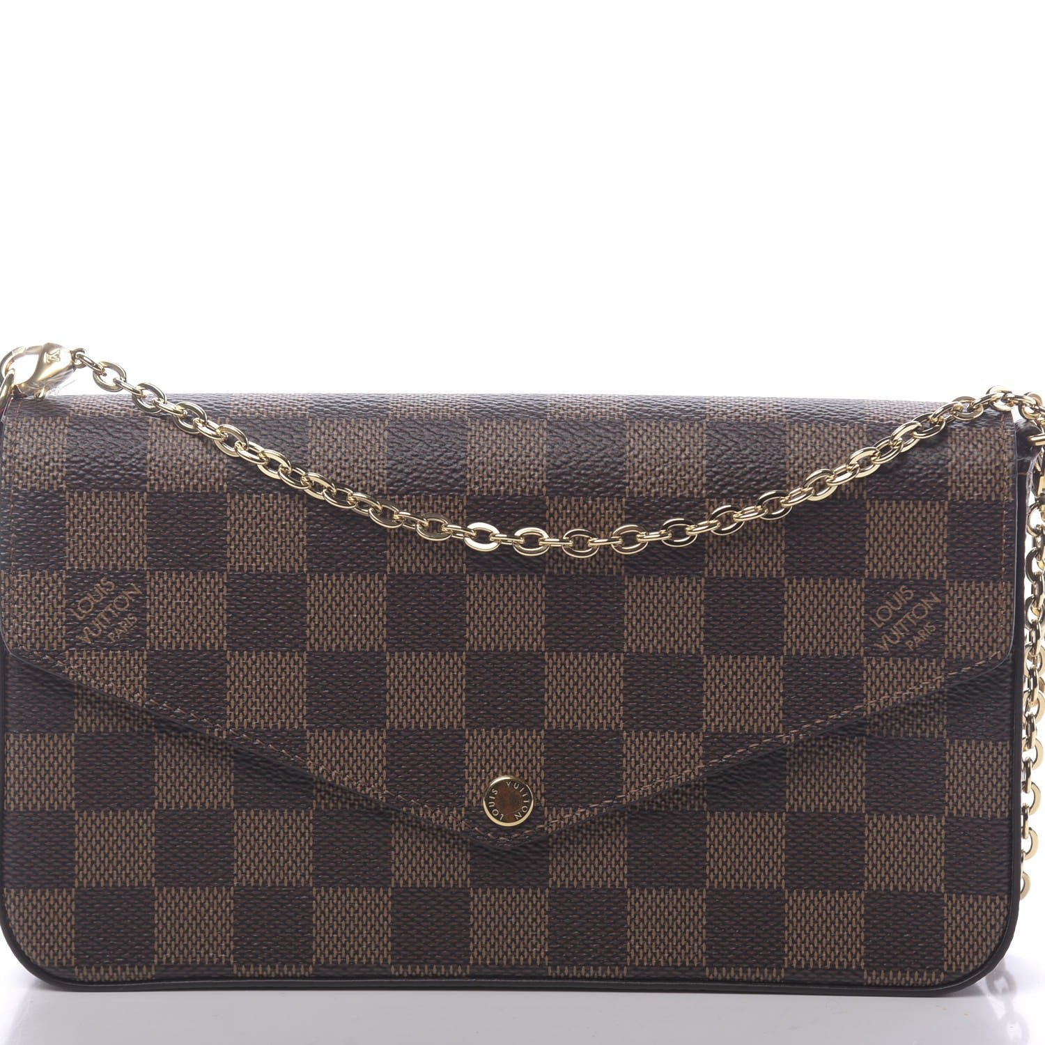 Louis Vuitton Damier Ebene Pochette Felicie Chain Wallet 10 of 10