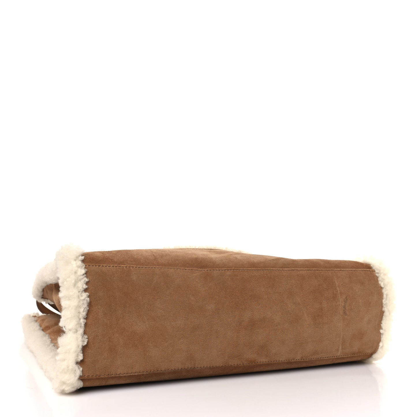 X UGG Suede Shearling Medium Shopping Bag Chestnut