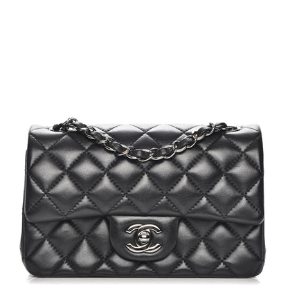 Chanel Lambskin Quilted Mini Rectangular Flap Black 1 of 8