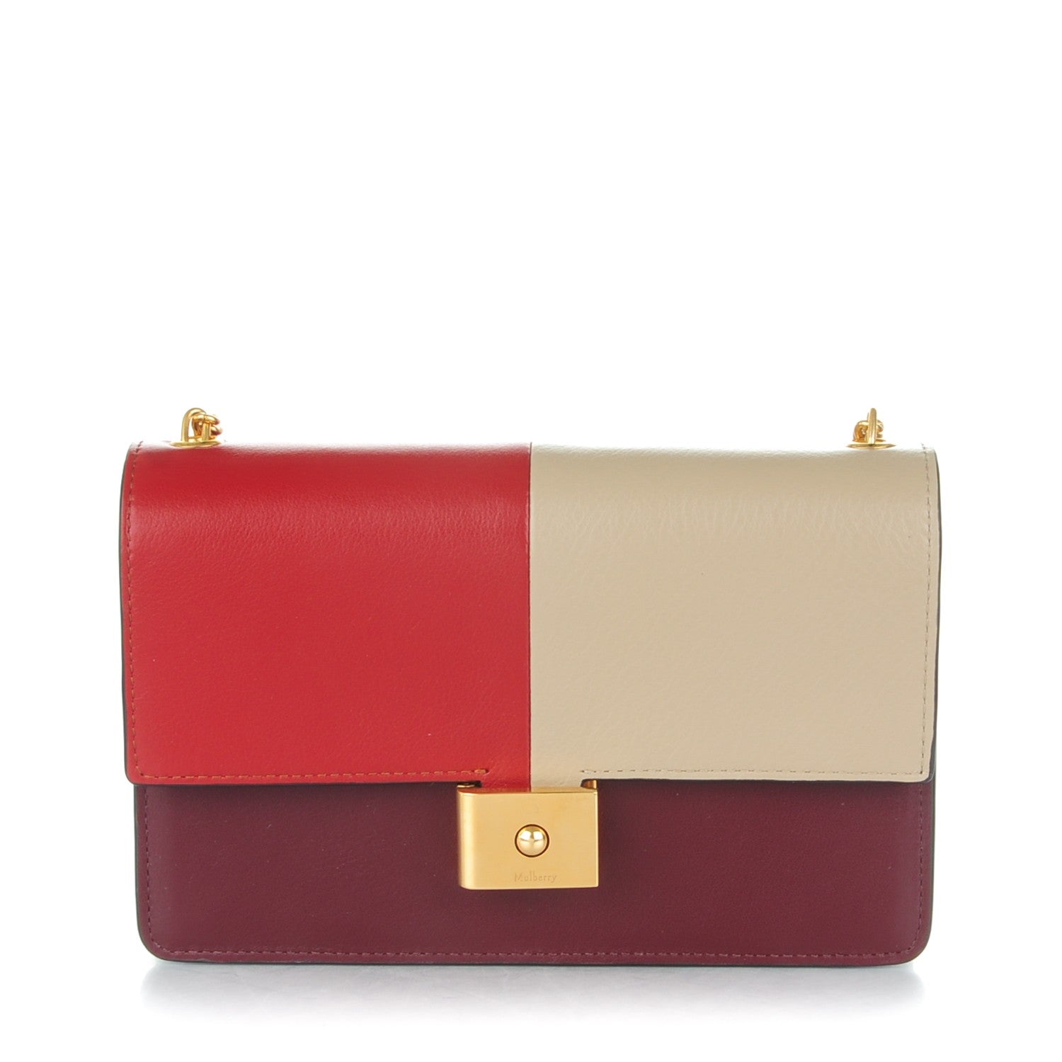 Mulberry Calfskin Cheyne Clutch With Chain Rust Dune Burgundy 1 of 7