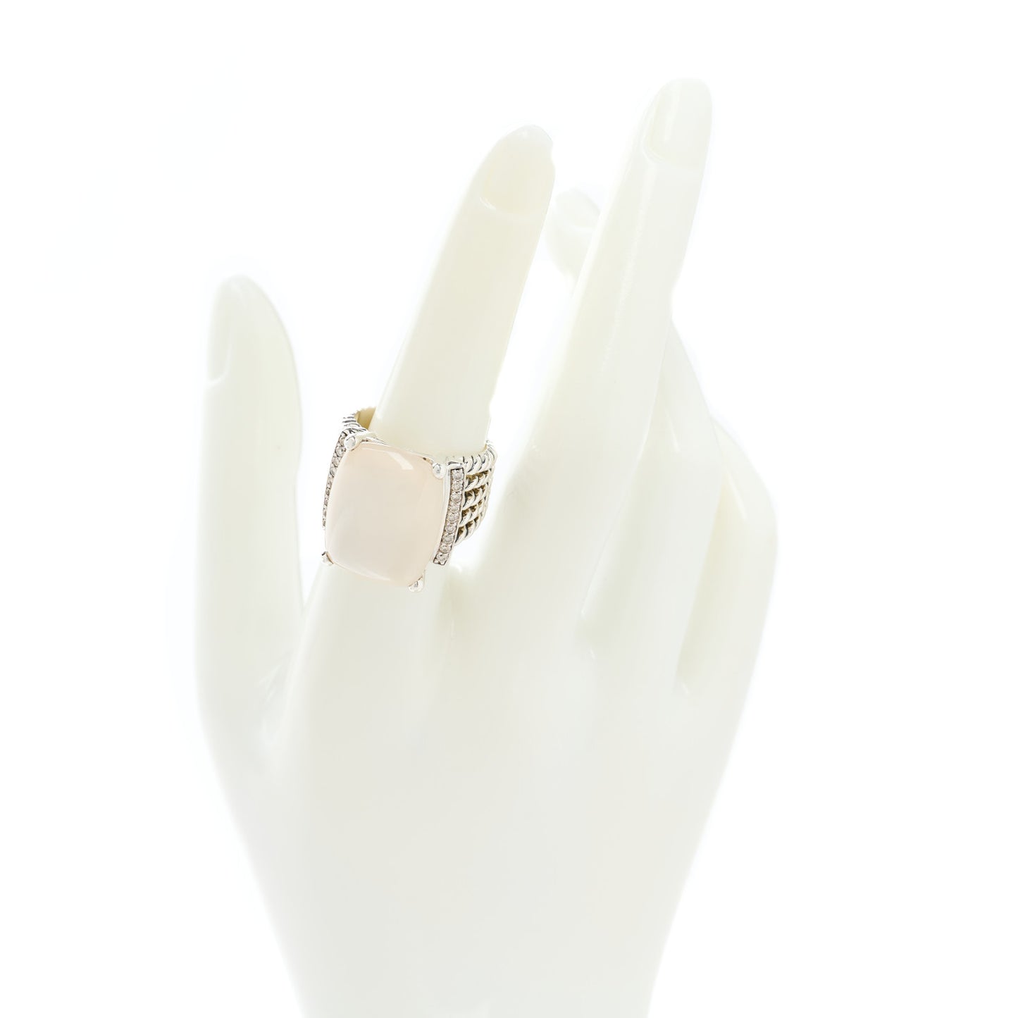 Sterling Silver Diamond Moon Quartz 20mm Wheaton Ring 55 7.25