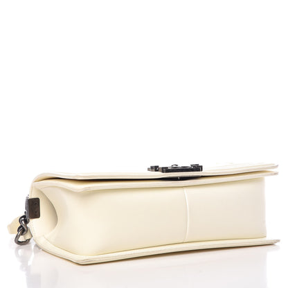 Chanel Lambskin Quilted Medium Boy Flap Dark White 4 of 16