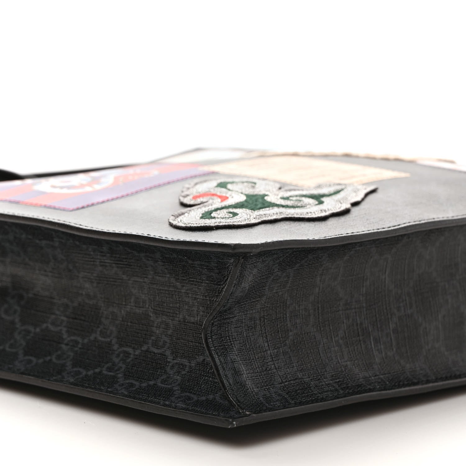 Gucci GG Supreme Monogram Night Courrier Vertical Tote Black Multicolor 9 of 10