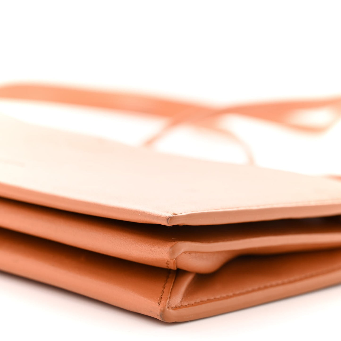 Calfskin Embossed Envelope Wallet Crossbody Bag Tan