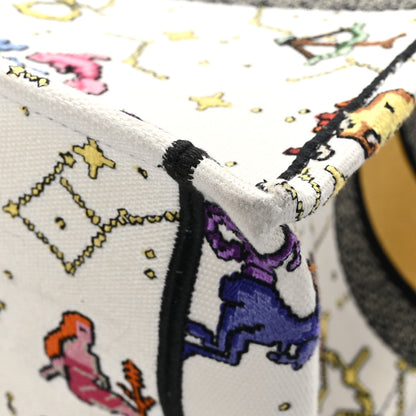 Christian Dior CHRISTIAN DIOR Canvas Embroidered Large Pixel Zodiac Book Tote Latte Multicolor 10 of 11