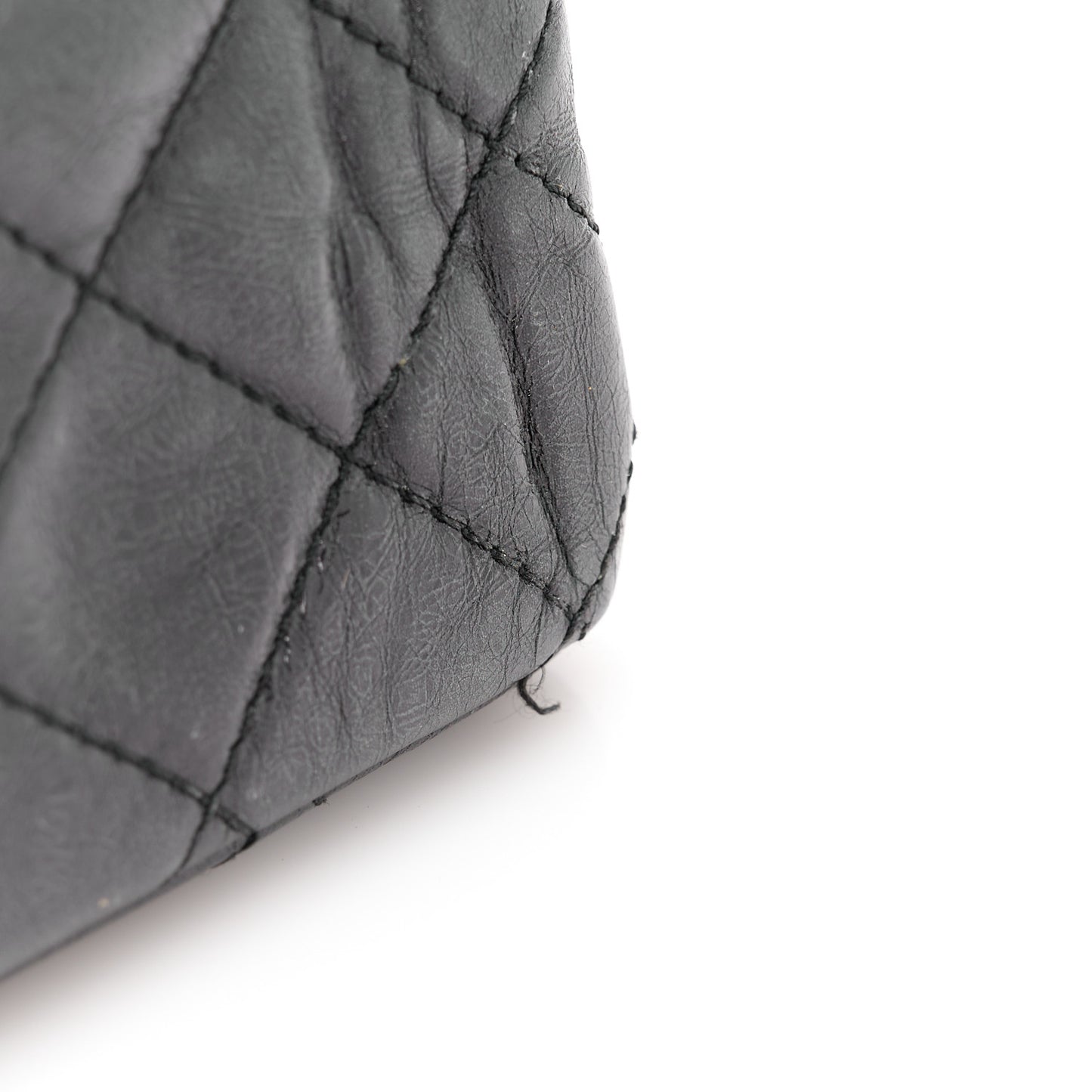 Aged Calfskin Quilted 2.55 Reissue 227 Flap Black