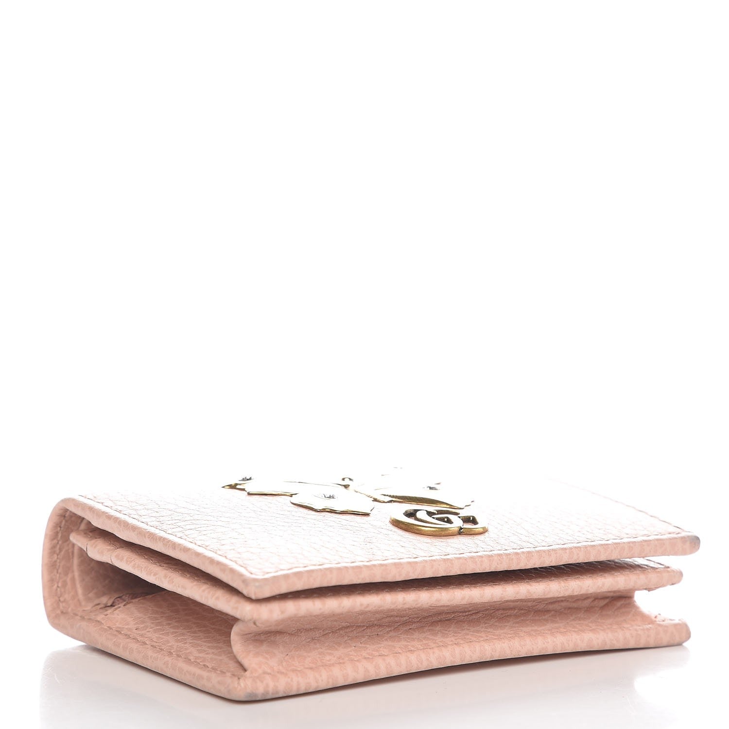 Gucci Pebbled Calfskin Butterfly Card Case Perfect Pink 4 of 8