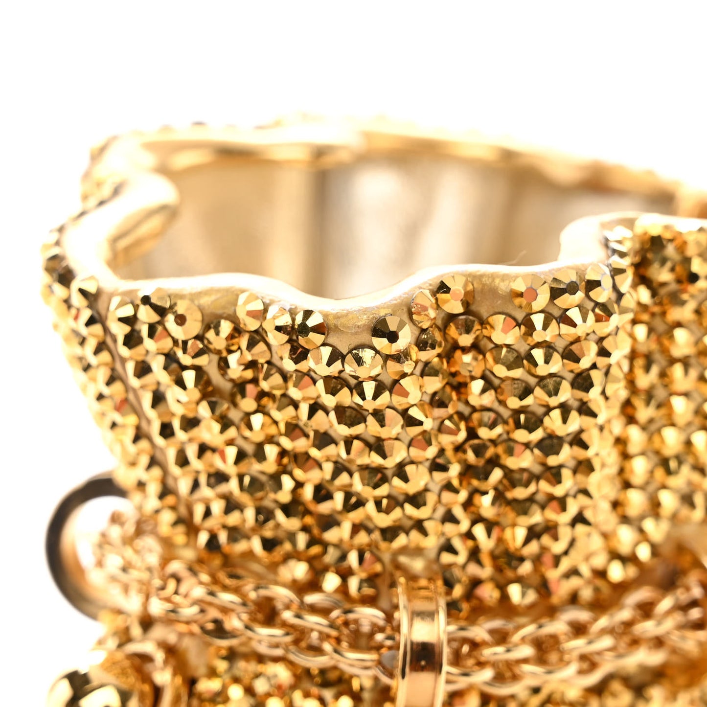 Crystal Money Bags Minaudiere Clutch Gold