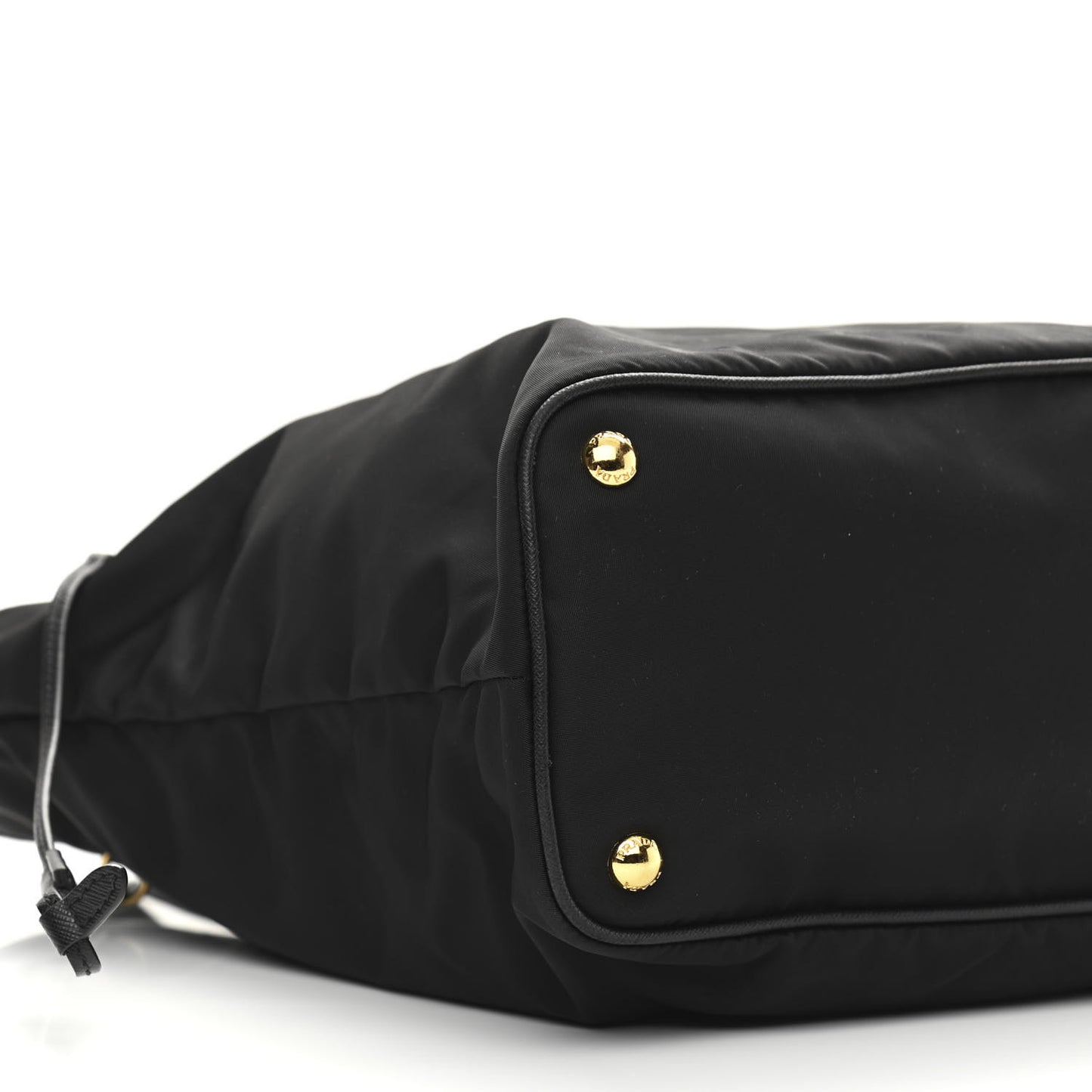 Tessuto Nylon Saffiano Shopping Tote Black