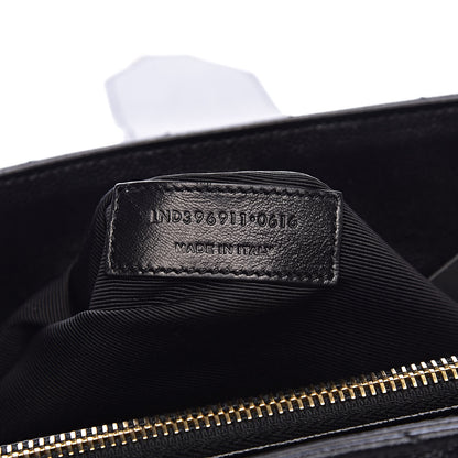 Saint Laurent Grain De Poudre Matelasse Chevron Monogram Shopping Bag Black 7 of 14