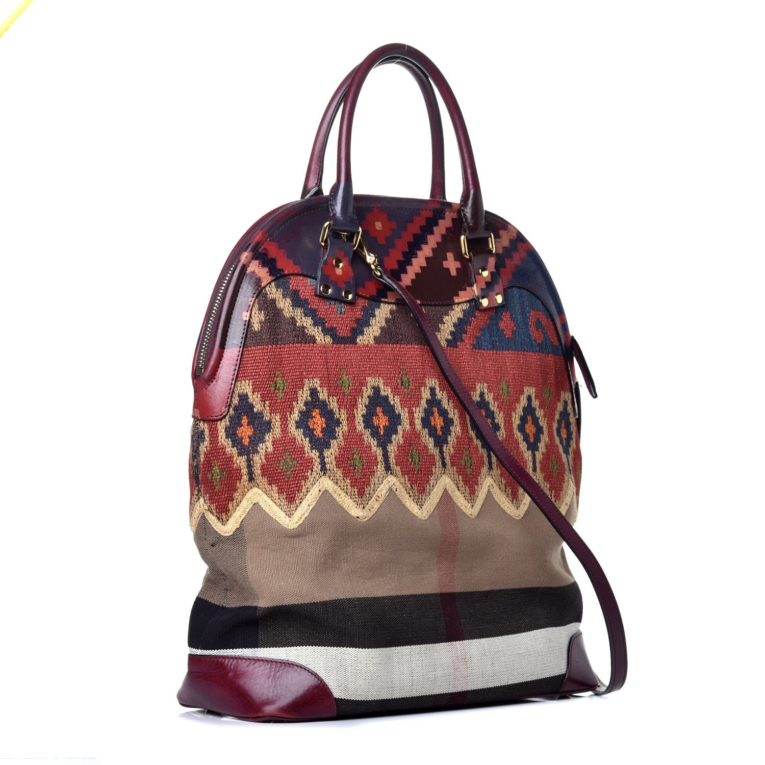 Burberry Prorsum Handpainted Tapestry Bloomsbury Burgundy 3 of 8