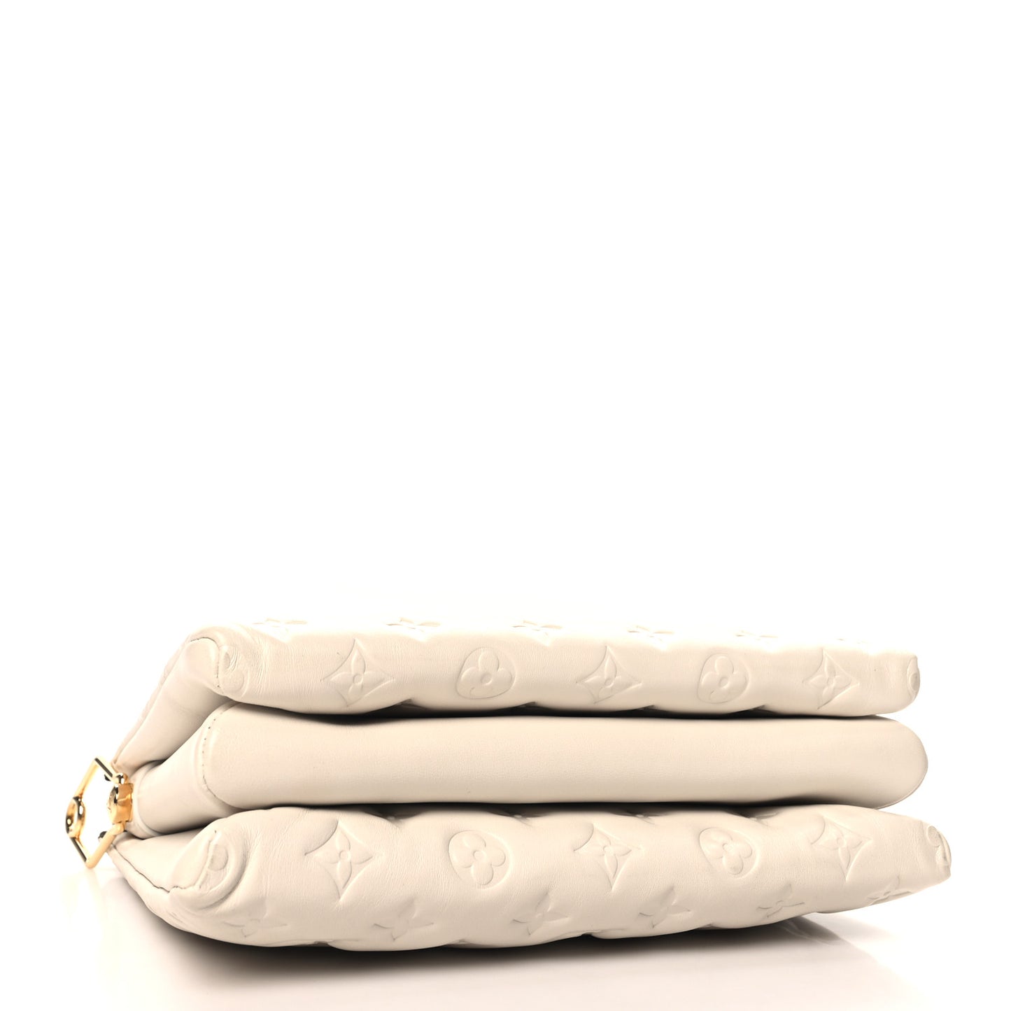 Lambskin Embossed Monogram Coussin PM Cream