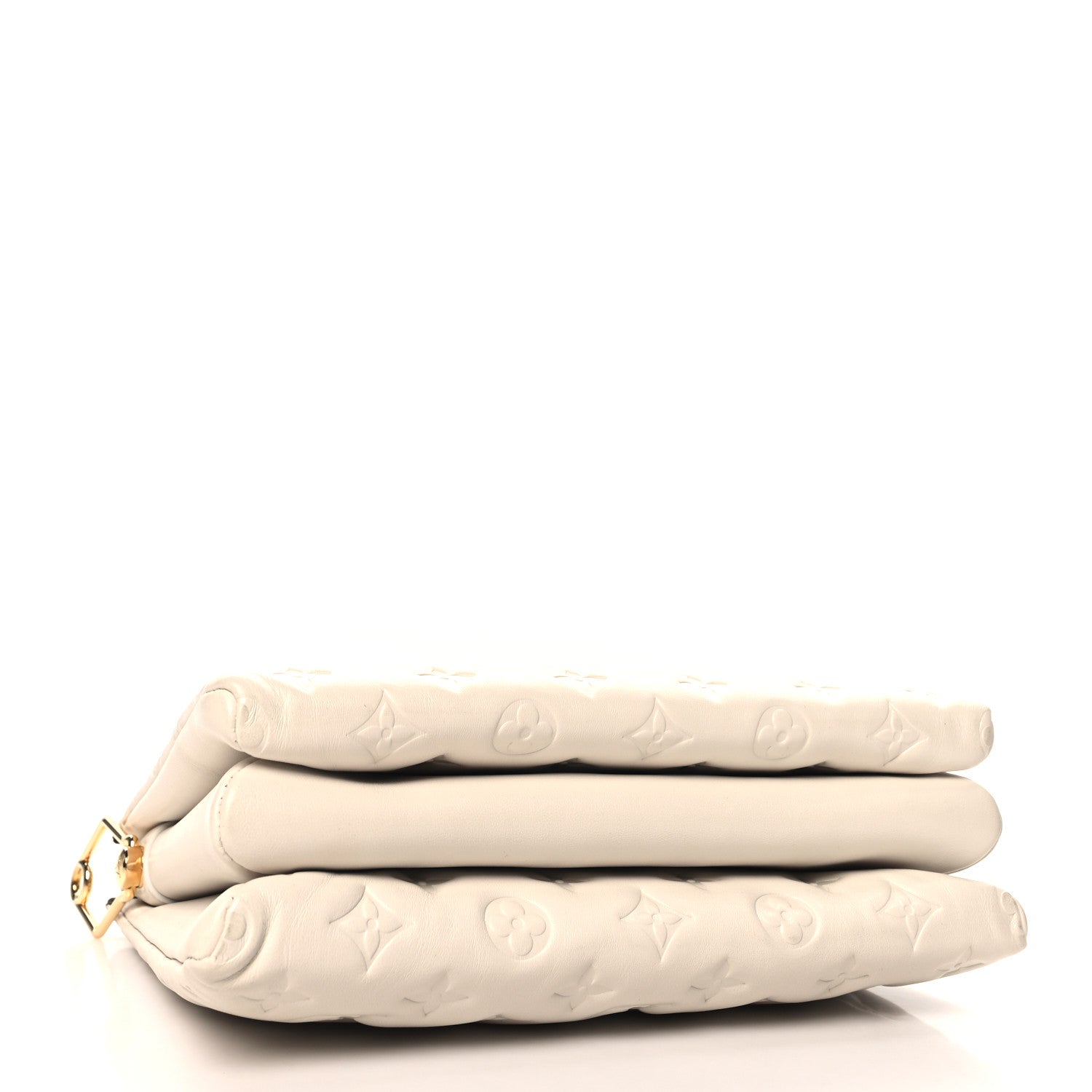 Louis Vuitton Lambskin Embossed Monogram Coussin PM Cream 4 of 11