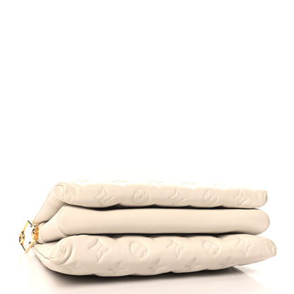 Louis Vuitton Lambskin Embossed Monogram Coussin PM Cream 4 of 11