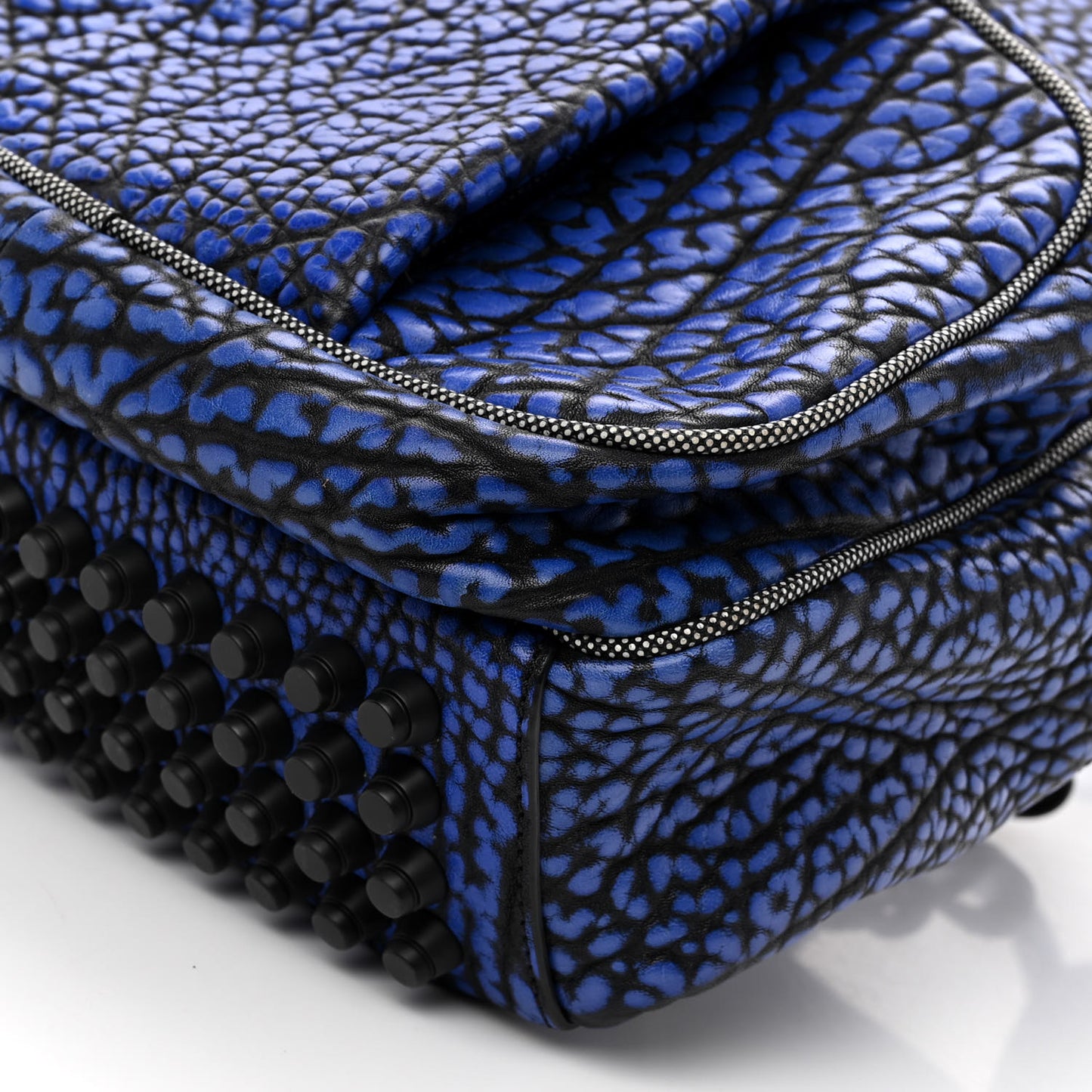 Pebbled Lambskin Dumbo Backpack Matte Black Hardware Blue